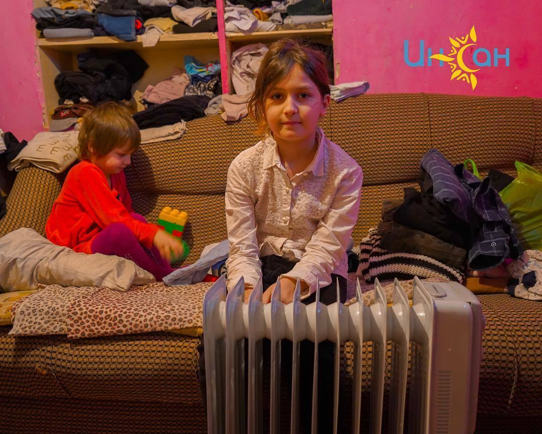 9 families received heaters, which they really needed