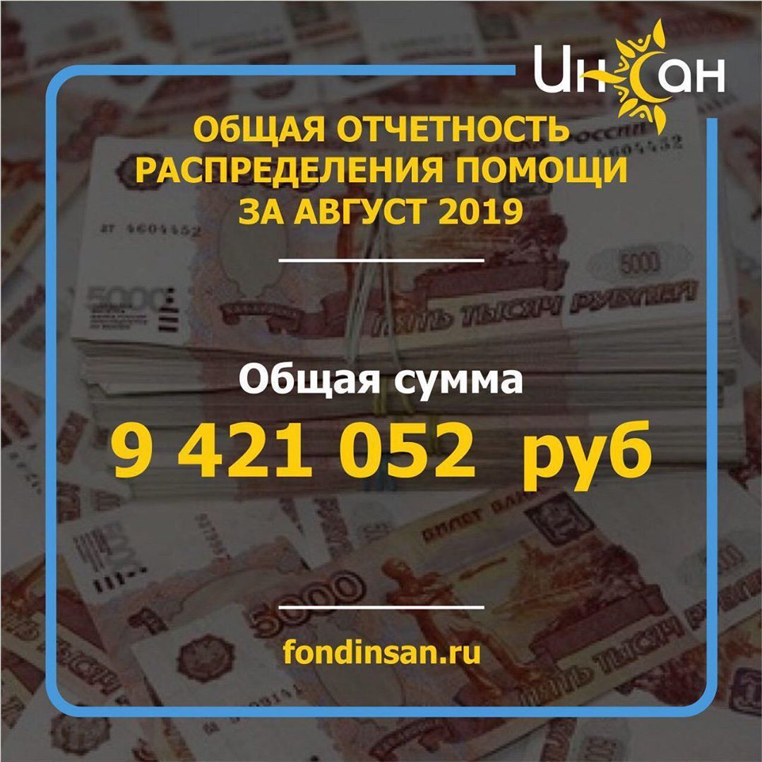 Отчет за август 2019 г. 